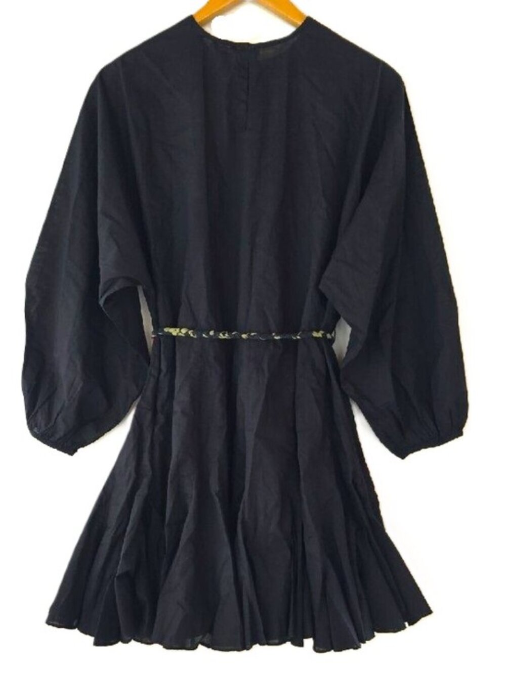 NEW $428 RHODE ELLA FLOWY COTTON MINI DRESS IN BLACK SIZE M - Picture 6 of 10